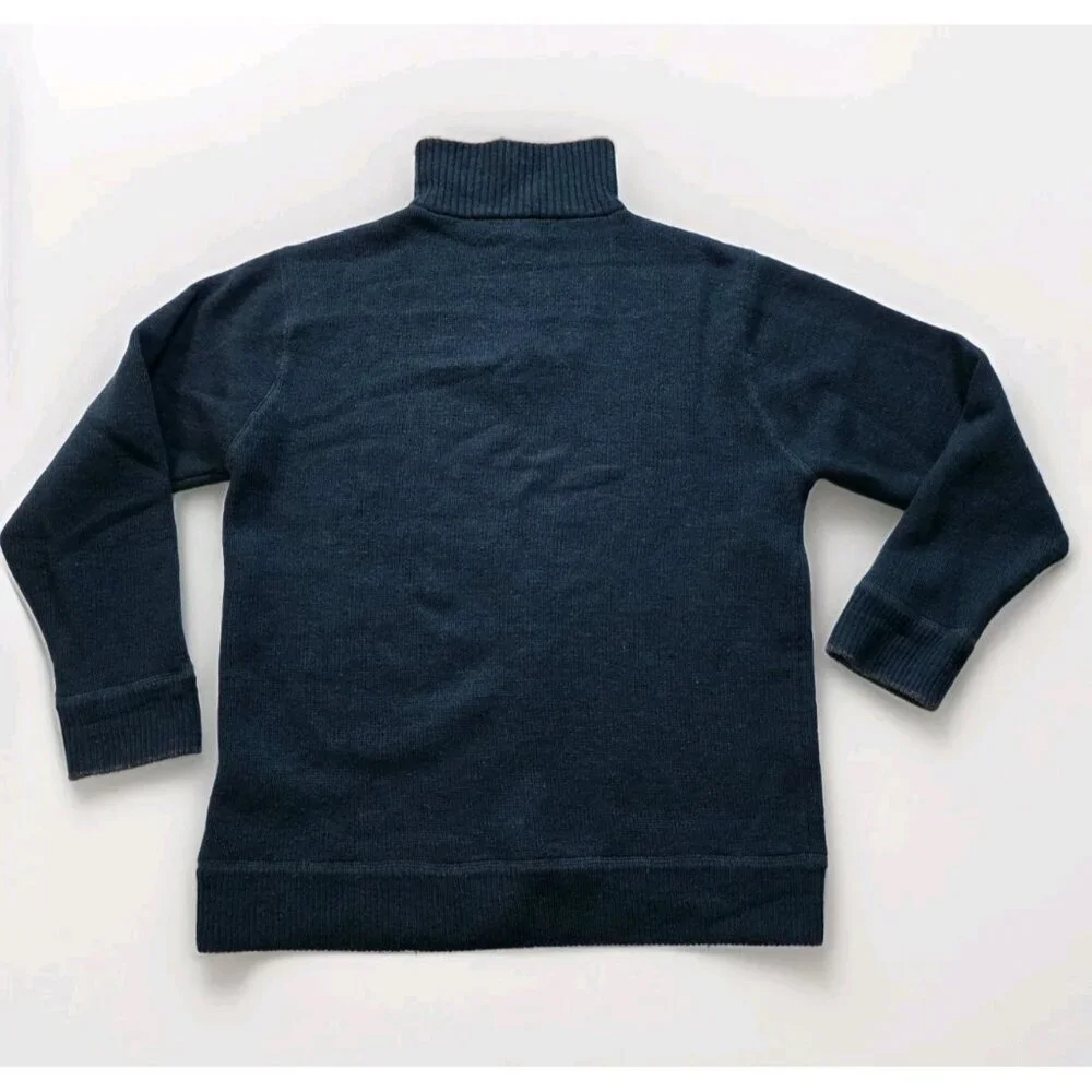 Irelands Eye 1/4 Zip Sweater Men XL Heathered Teal Gray Wool LS Cottage Outdoor
